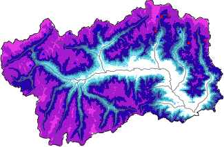 Altezza neve al suolo + dati stazioni automatiche (AWS) e Modelli 1 AINEVA (MOD1) oltre i 2000 m