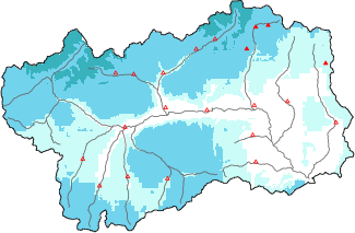 New snow in the last 72h + Modello 1 AINEVA (MOD1) data