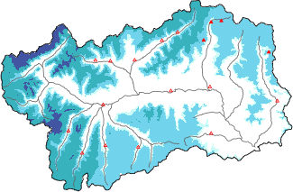 Neige fraîche dans les dernières 72h + données Modello 1 AINEVA (MOD1)