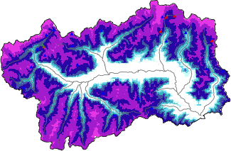 Altezza neve al suolo + dati stazioni automatiche (AWS) e Modelli 1 AINEVA (MOD1) oltre i 2000 m