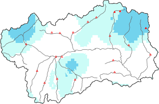 New snow in the last 72h + Modello 1 AINEVA (MOD1) data