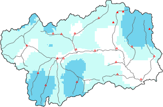 New snow in the last 24h + Modello 1 AINEVA (MOD1) data