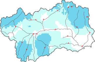 New snow in the last 72h + Modello 1 AINEVA (MOD1) data