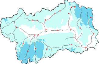 New snow in the last 24h + Modello 1 AINEVA (MOD1) data