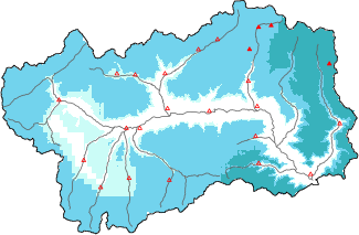 Neige fraîche dans les dernières 24h + données Modello 1 AINEVA (MOD1)