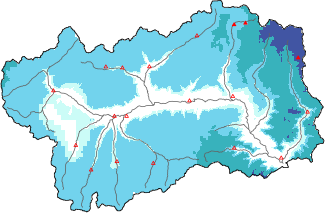 Neige fraîche dans les dernières 72h + données Modello 1 AINEVA (MOD1)