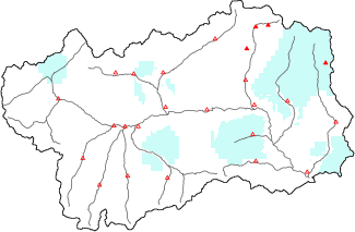 New snow in the last 24h + Modello 1 AINEVA (MOD1) data