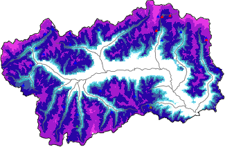 Hauter de neige + données de station automatiques (AWS) + données Modello 1 AINEVA (MOD1) au-dessus de 2000 m