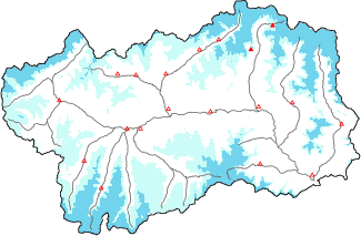 New snow in the last 72h + Modello 1 AINEVA (MOD1) data