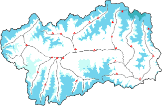 New snow in the last 24h + Modello 1 AINEVA (MOD1) data