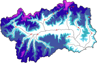 New snow in the last 72h + Modello 1 AINEVA (MOD1) data