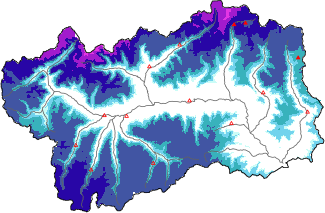 New snow in the last 72h + Modello 1 AINEVA (MOD1) data