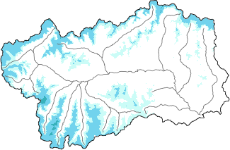 Neige fraîche dans les dernières 72h + données Modello 1 AINEVA (MOD1)