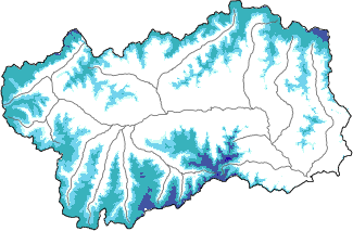 Neige fraîche dans les dernières 72h + données Modello 1 AINEVA (MOD1)