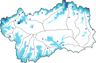 Snow depth + automatic weather station data (AWS) + Modello 1 AINEVA (MOD1) data above 2000 m