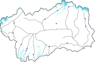 Altezza neve al suolo + dati stazioni automatiche (AWS) e Modelli 1 AINEVA (MOD1) sotto i 2000 m