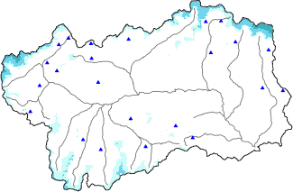 Snow depth + automatic weather station data (AWS) + Modello 1 AINEVA (MOD1) data above 2000 m