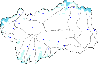 Snow depth + automatic weather station data (AWS) + Modello 1 AINEVA (MOD1) data above 2000 m