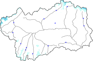 Snow depth + automatic weather station data (AWS) + Modello 1 AINEVA (MOD1) data below 2000 m