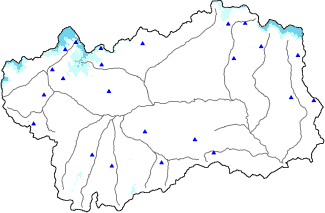 Altezza neve al suolo + dati stazioni automatiche (AWS) e Modelli 1 AINEVA (MOD1) oltre i 2000 m