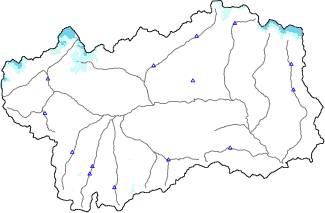 Altezza neve al suolo + dati stazioni automatiche (AWS) e Modelli 1 AINEVA (MOD1) sotto i 2000 m