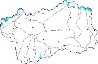 Altezza neve al suolo + dati stazioni automatiche (AWS) e Modelli 1 AINEVA (MOD1) oltre i 2000 m