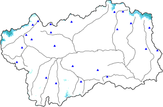 Hauter de neige + données de station automatiques (AWS) + données Modello 1 AINEVA (MOD1) au-dessus de 2000 m
