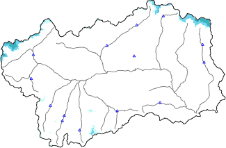 Hauter de neige + données de station automatiques (AWS) + données Modello 1 AINEVA (MOD1) au-dessous de 2000 m