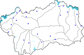 Hauter de neige + données de station automatiques (AWS) + données Modello 1 AINEVA (MOD1) au-dessus de 2000 m