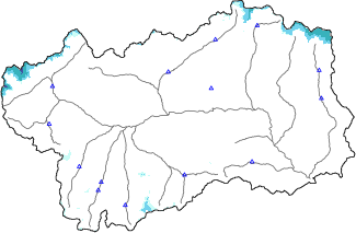 Hauter de neige + données de station automatiques (AWS) + données Modello 1 AINEVA (MOD1) au-dessous de 2000 m