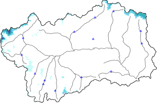Hauter de neige + données de station automatiques (AWS) + données Modello 1 AINEVA (MOD1) au-dessous de 2000 m