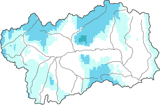 Neige fraîche dans les dernières 24h + données Modello 1 AINEVA (MOD1)