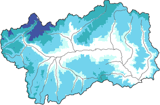 Neige fraîche dans les dernières 72h + données Modello 1 AINEVA (MOD1)