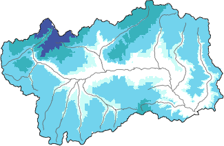 Neige fraîche dans les dernières 72h + données Modello 1 AINEVA (MOD1)