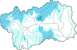 Neige fraîche dans les dernières 72h + données Modello 1 AINEVA (MOD1)