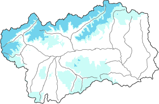 Neige fraîche dans les dernières 72h + données Modello 1 AINEVA (MOD1)
