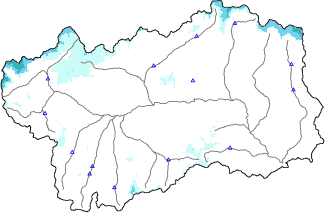 Hauter de neige + données de station automatiques (AWS) + données Modello 1 AINEVA (MOD1) au-dessous de 2000 m