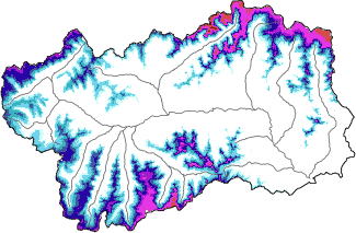 Neige fraîche dans les dernières 72h + données Modello 1 AINEVA (MOD1)
