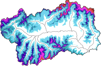 Neige fraîche dans les dernières 72h + données Modello 1 AINEVA (MOD1)