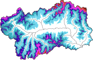 Neige fraîche dans les dernières 72h + données Modello 1 AINEVA (MOD1)