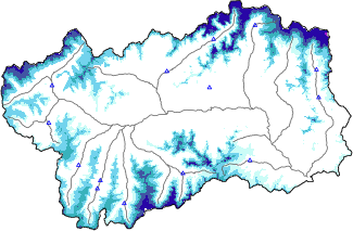 Hauter de neige + données de station automatiques (AWS) + données Modello 1 AINEVA (MOD1) au-dessous de 2000 m