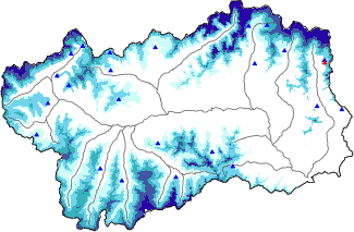Hauter de neige + données de station automatiques (AWS) + données Modello 1 AINEVA (MOD1) au-dessus de 2000 m