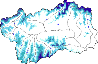 Hauter de neige + données de station automatiques (AWS) + données Modello 1 AINEVA (MOD1) au-dessous de 2000 m