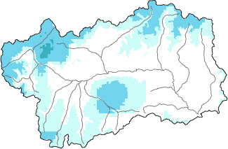 Neige fraîche dans les dernières 72h + données Modello 1 AINEVA (MOD1)