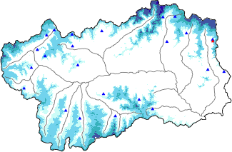 Hauter de neige + données de station automatiques (AWS) + données Modello 1 AINEVA (MOD1) au-dessus de 2000 m