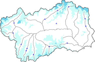 Hauter de neige + données de station automatiques (AWS) + données Modello 1 AINEVA (MOD1) au-dessous de 2000 m