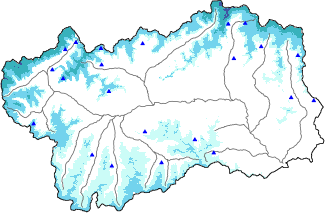 Hauter de neige + données de station automatiques (AWS) + données Modello 1 AINEVA (MOD1) au-dessus de 2000 m
