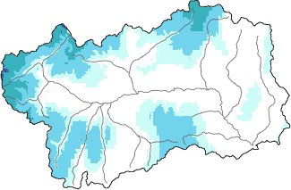 New snow in the last 72h + Modello 1 AINEVA (MOD1) data