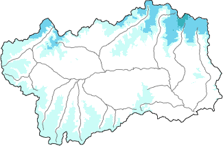Neige fraîche dans les dernières 72h + données Modello 1 AINEVA (MOD1)