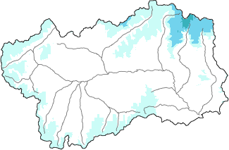Neige fraîche dans les dernières 72h + données Modello 1 AINEVA (MOD1)